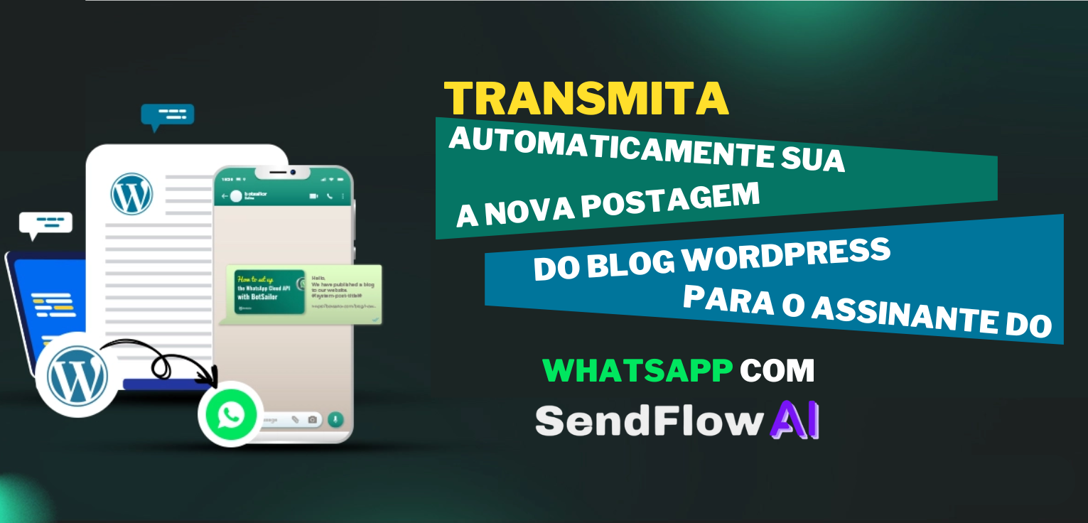 Transmita automaticamente sua nova postagem do blog WordPress para assinantes do WhatsApp com o SendFlow AI