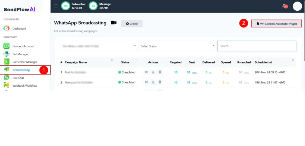 Wordpress SendFlow AI 2